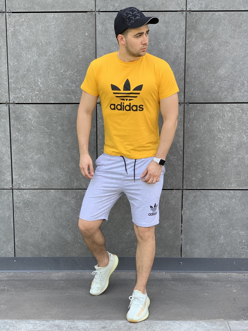 

Мужской комплект Adidas футболка + шорты. Стильный мужской костюм. XL