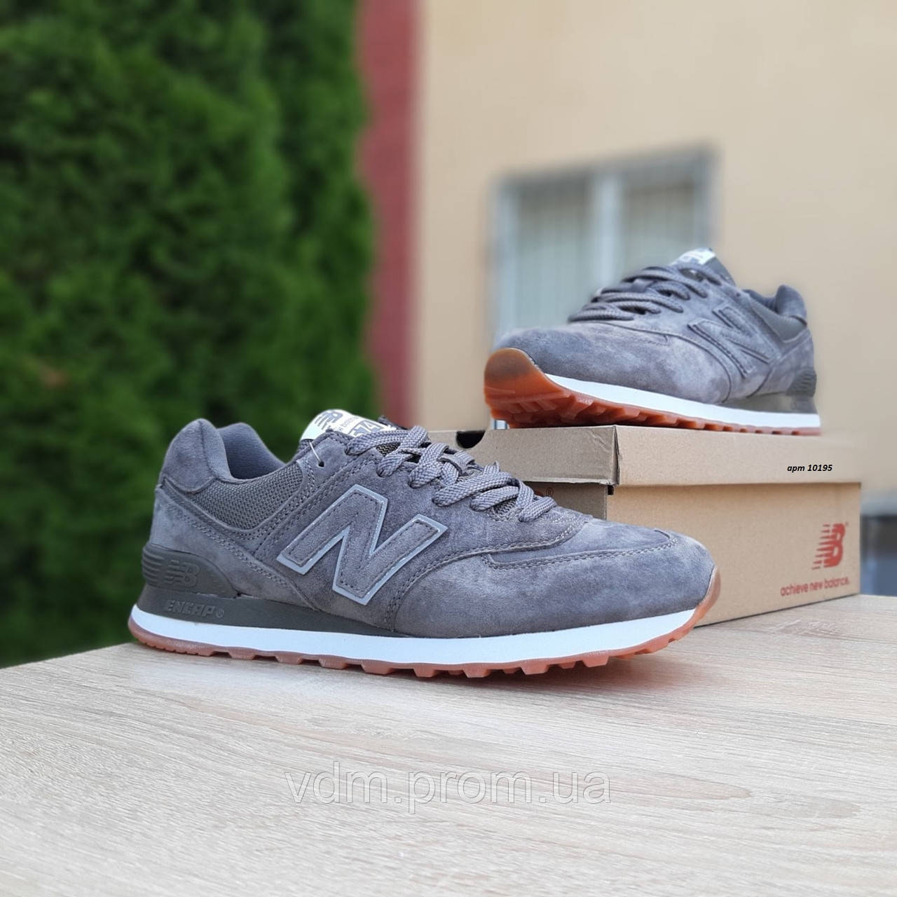 

Кроссовки мужские New Balance 574 в стиле Нью Беланс, замша, код OD-10195. Серые