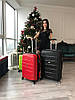 Великий пластиковий чемодан з поліпропілену червоний Франція, фото 3