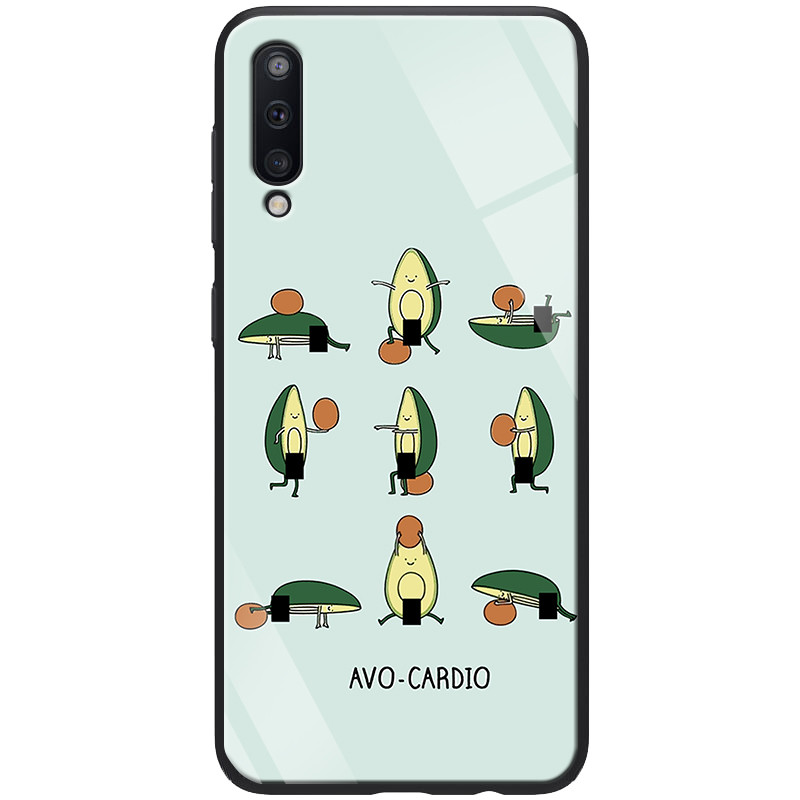

TPU+Glass чехол ForFun для Samsung Galaxy A70 (A705F, Авокардио / голубой