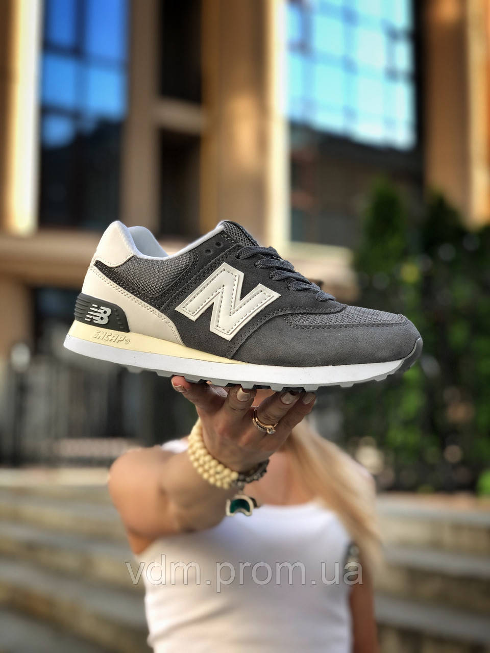 

Кроссовки мужские New Balance 574 в стиле Нью Баланс, замша, код Z-1578. Серые 43