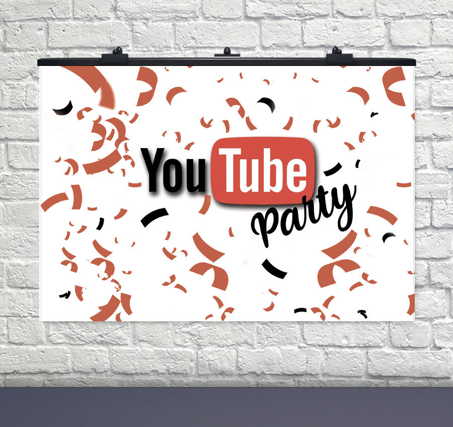 

Именной! Плакат оригинальный Качественный YOUTUBE PARTY, 75 см x 120 см, Плотная бумага 130 гр/м