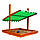 Дитяча пісочниця дерев'яна c кольоровим навісом ТМ SportBaby, розмір 1,4*1,45*1,45 м, фото 4