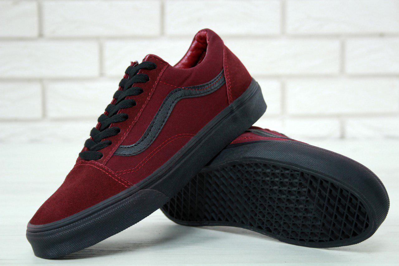 

Кеды мужские в стиле Vans Old Skool код товара KD-11442. Бордовые