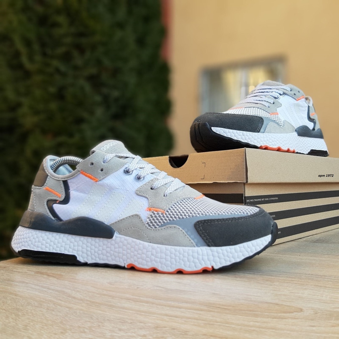 

Мужские кроссовки Adidas Nite Jogger (Адидас Найт Джоггер), белые с серым, код OD-1972 42