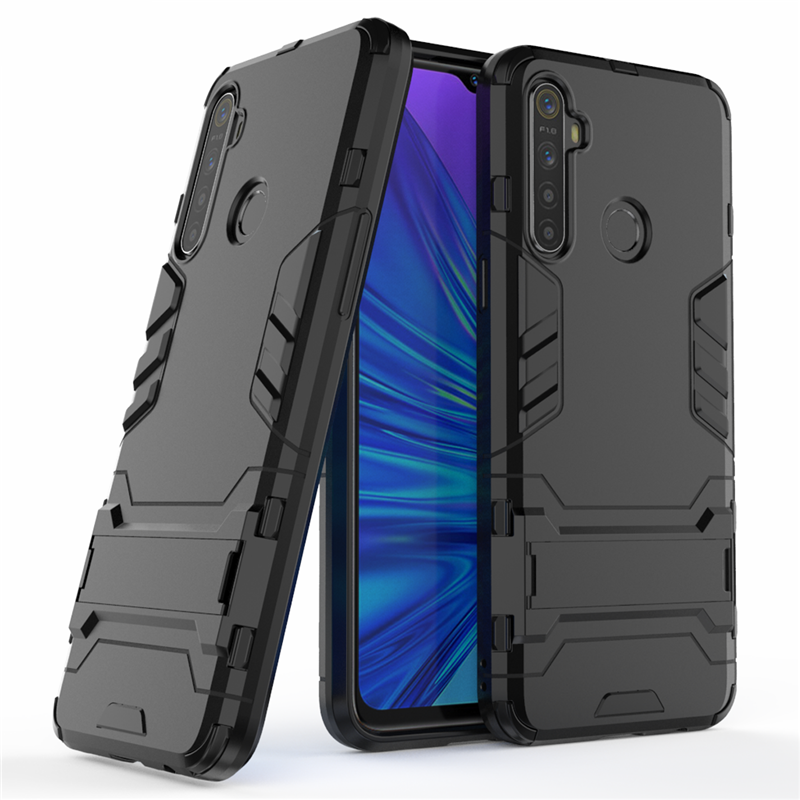 

Чехол Hybrid case для Realme 5 бампер с подставкой черный