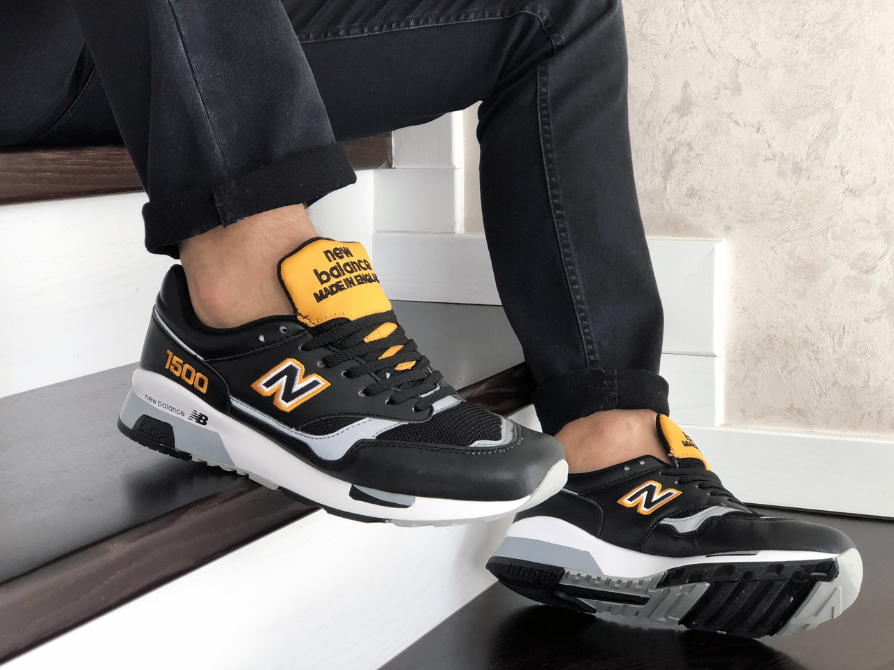 

Кроссовки мужские New Balance 1500 черные, Нью Баланс, Натуральная замша, прошиты. код SD-9120 45