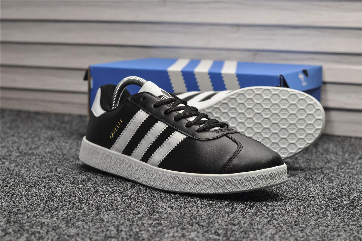 

Кроссовки Adidas Gazelle мужские, черные, в стиле Адидас Газель, Кожа 100% прошиты, код TD-8946 41