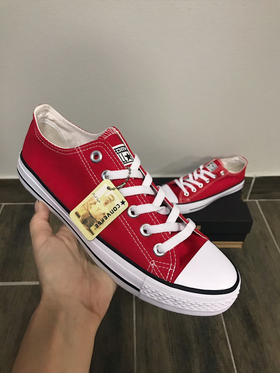 

Кеды мужские Converse красные, Конверс. Плотная парусина, прошиты. Код DR-00207 39