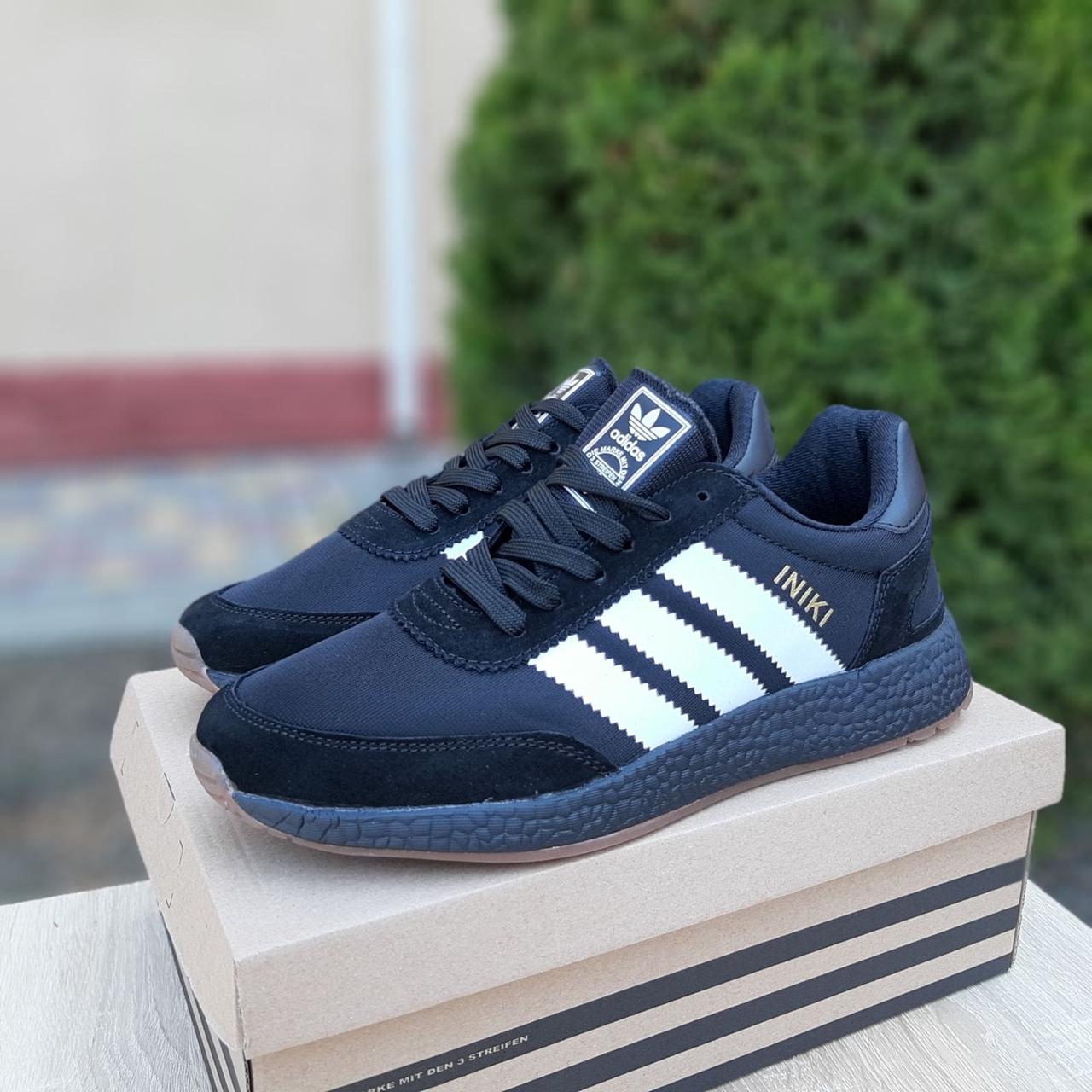 

Кроссовки мужские Adidas Iniki черные, Адидас Иники, дышащий материал, прошиты. Код OD-10084 42