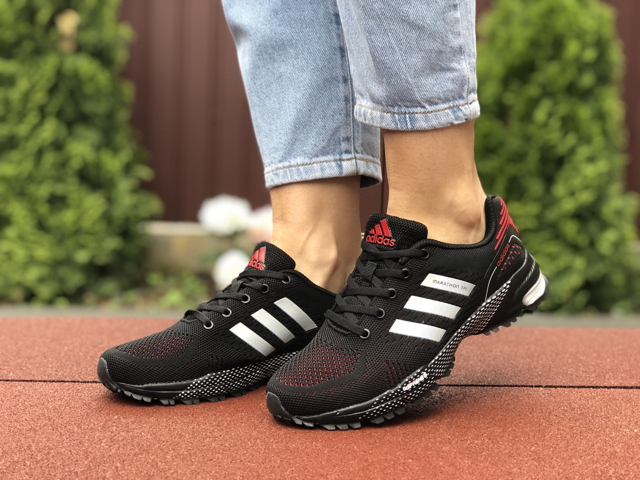 

Кроссовки женские Adidas Marathon черные, Адидас Марафон, дышащий материал, прошиты. Код SD-9468 36