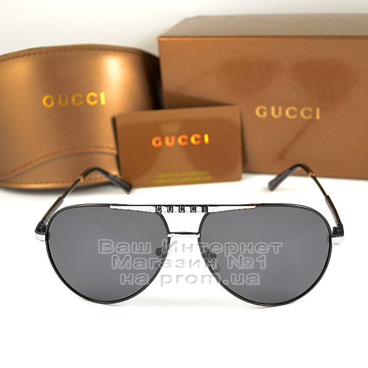 

Женские солнцезащитные очки Gucci Polarized Авиаторы Модные 2020 с поляризацией Брендовые Гуччи реплика, Черный