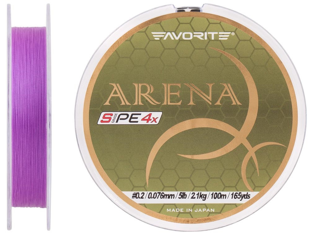 

Шнур Favorite Arena PE 4x 100 м Purple #0,3/0,09 мм 3 кг/6,5 lb (16931102)