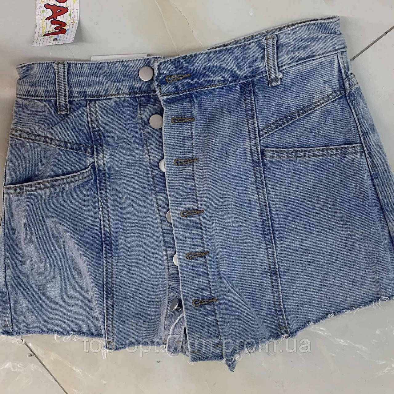 Женские джинсовые шорты-юбка на пуговицах. Женская одежда. s,m,l,xl