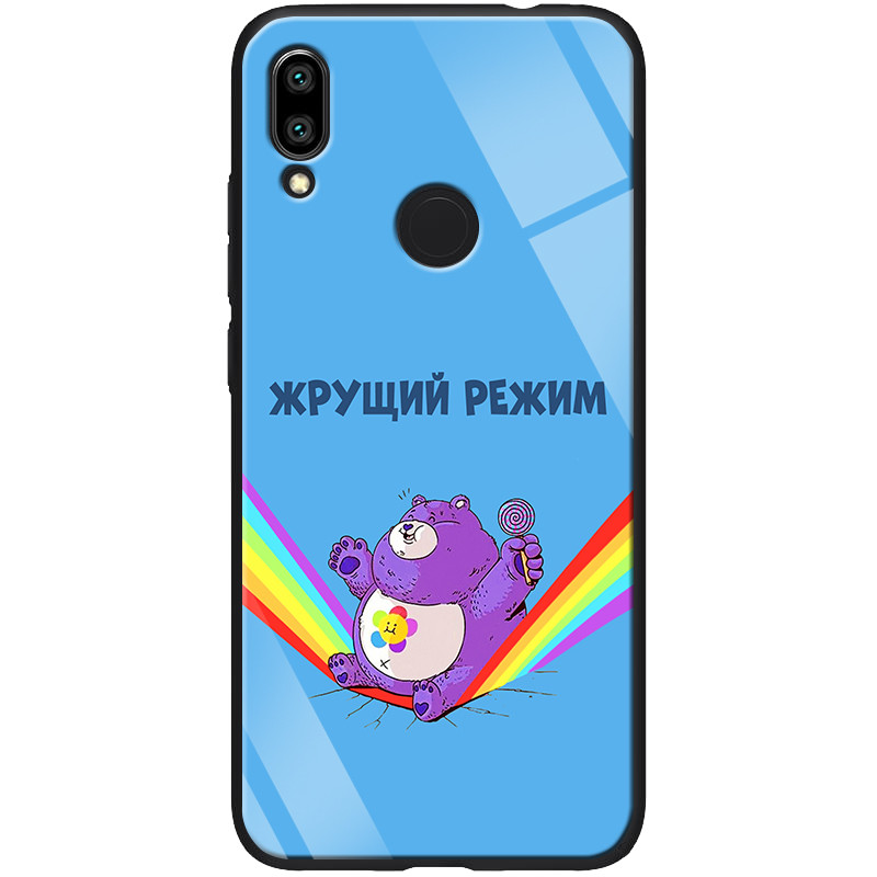 

TPU+Glass чехол ForFun для Xiaomi Redmi Note 7 / Note 7 Pro / Note 7s, Жрущий режим / синий