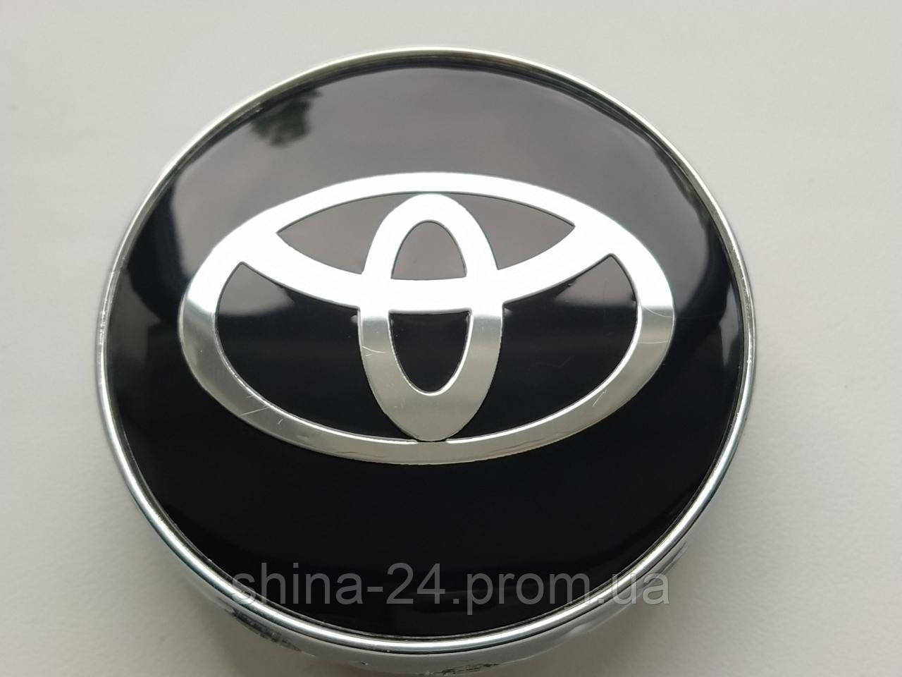 Колпачки заглушки в литые диски Toyota 60/56/10 мм. Черные