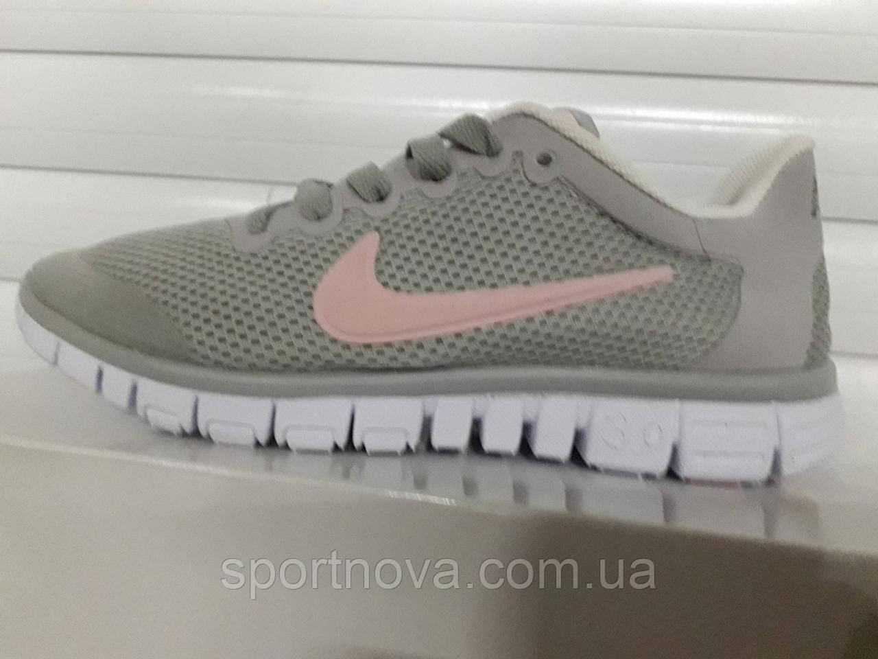 

Женские кроссовки Nike Free Run сетка серые, Серый