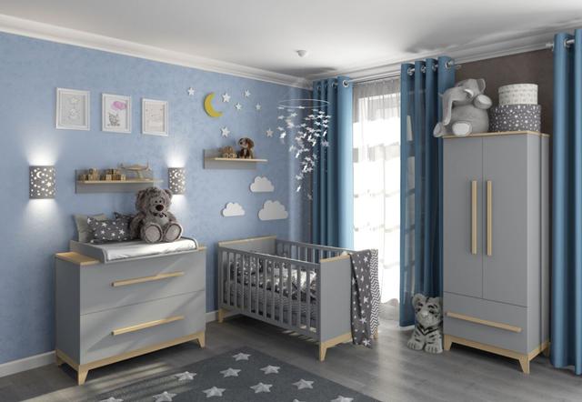 Комплект модульной мебели в детскую Мила серый в интерьере (1)