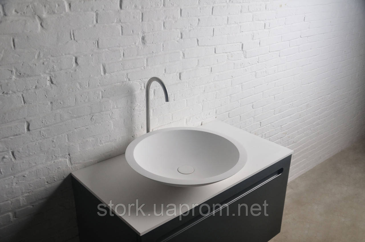 

Умывальник 51,5*10,5см накладной каменный круглый Solid surface