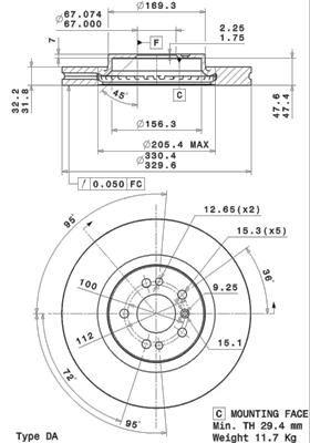 

Тормозной диск BREMBO 09.R104.11