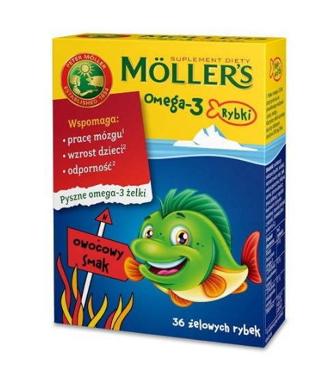 

Рыбий жир Mollers Tran Omega-3 рыбки, фруктовый вкус, риб'ячий жир36 шт