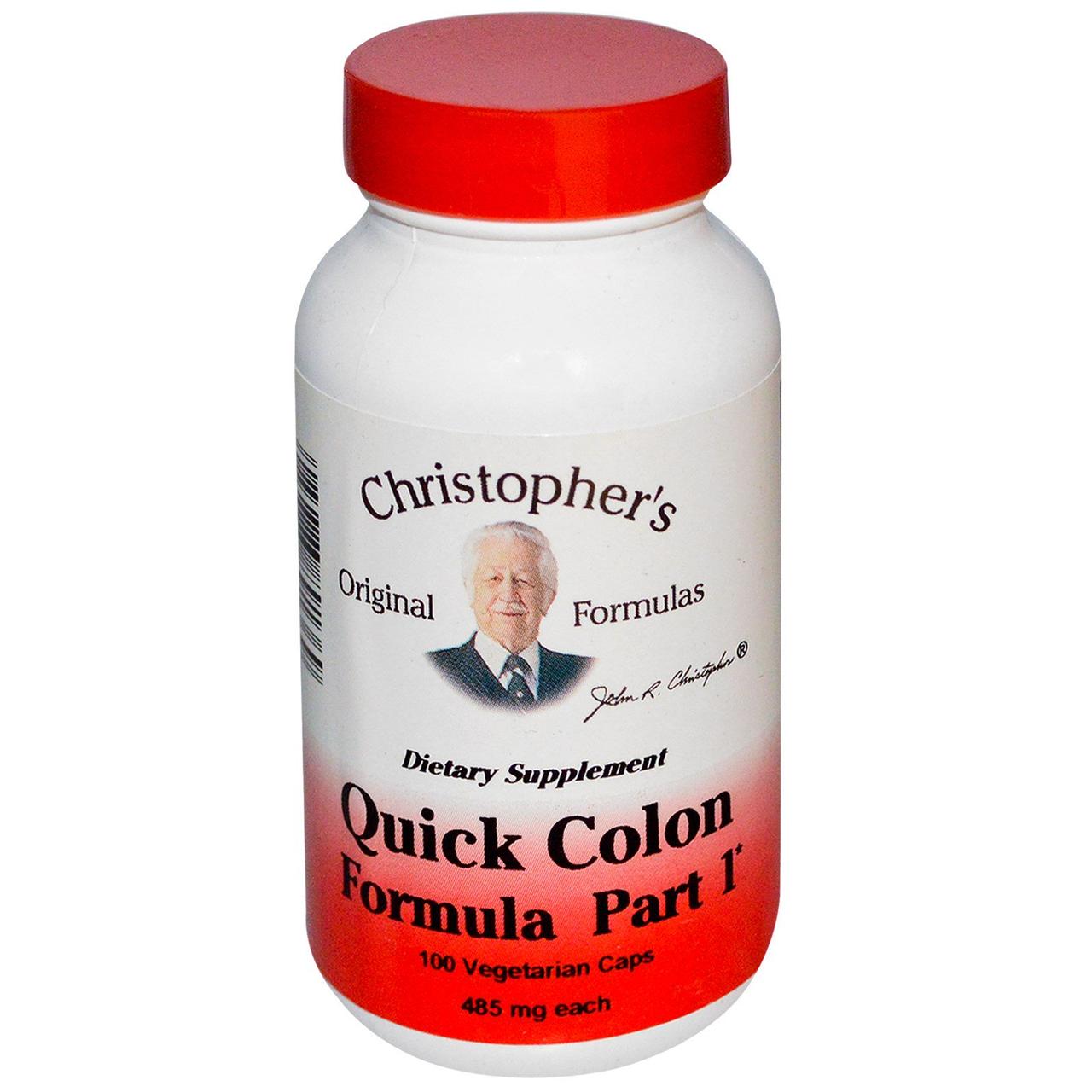 

Christopher's Original Formulas, Quick Colon Formula, часть 1, 485 мг, 100 шт., официальный сайт, CRO-89136