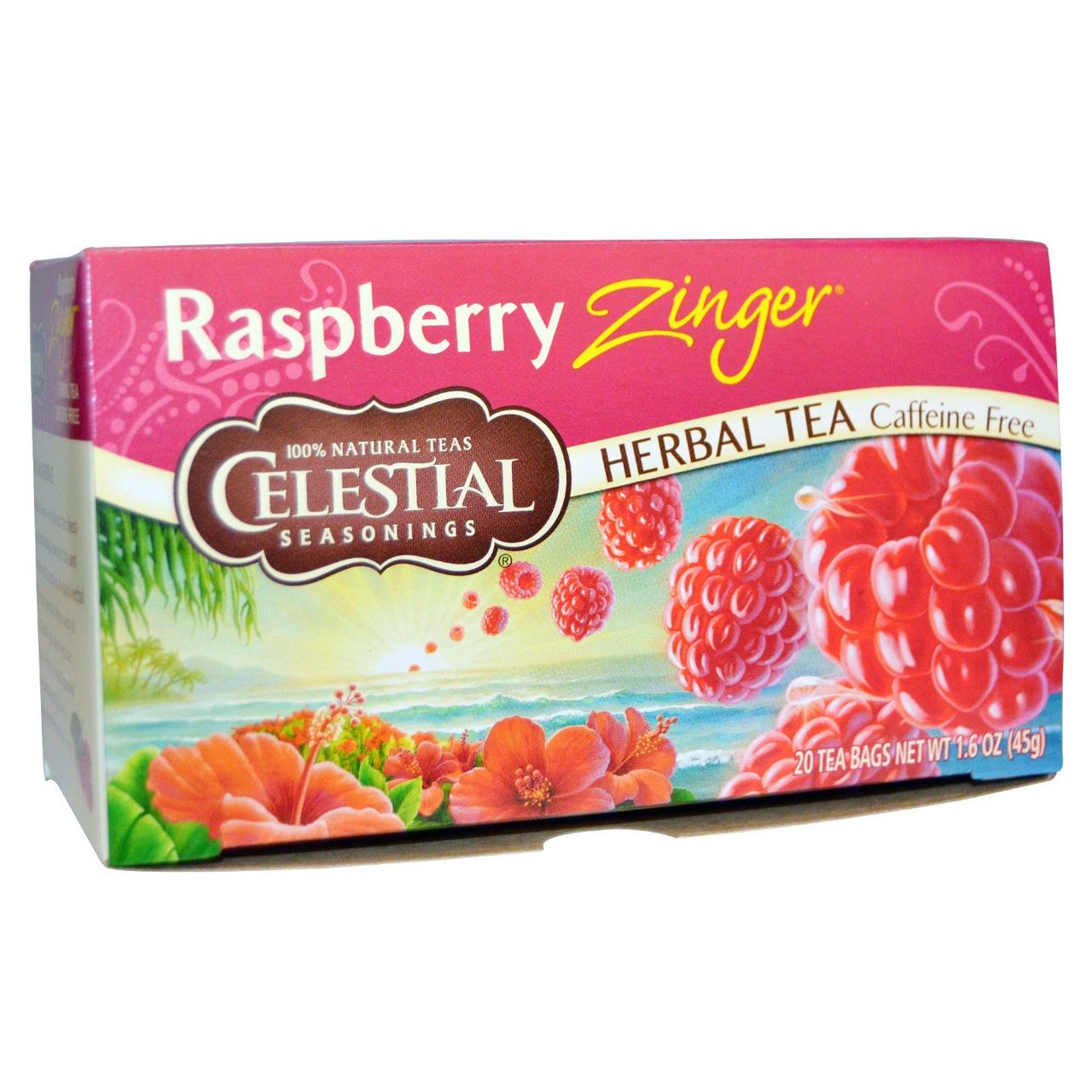 

Celestial Seasonings, Травяной чай, без кофеина, малиновый рай, 20 пакетиков, 1.6 унций (45 г)