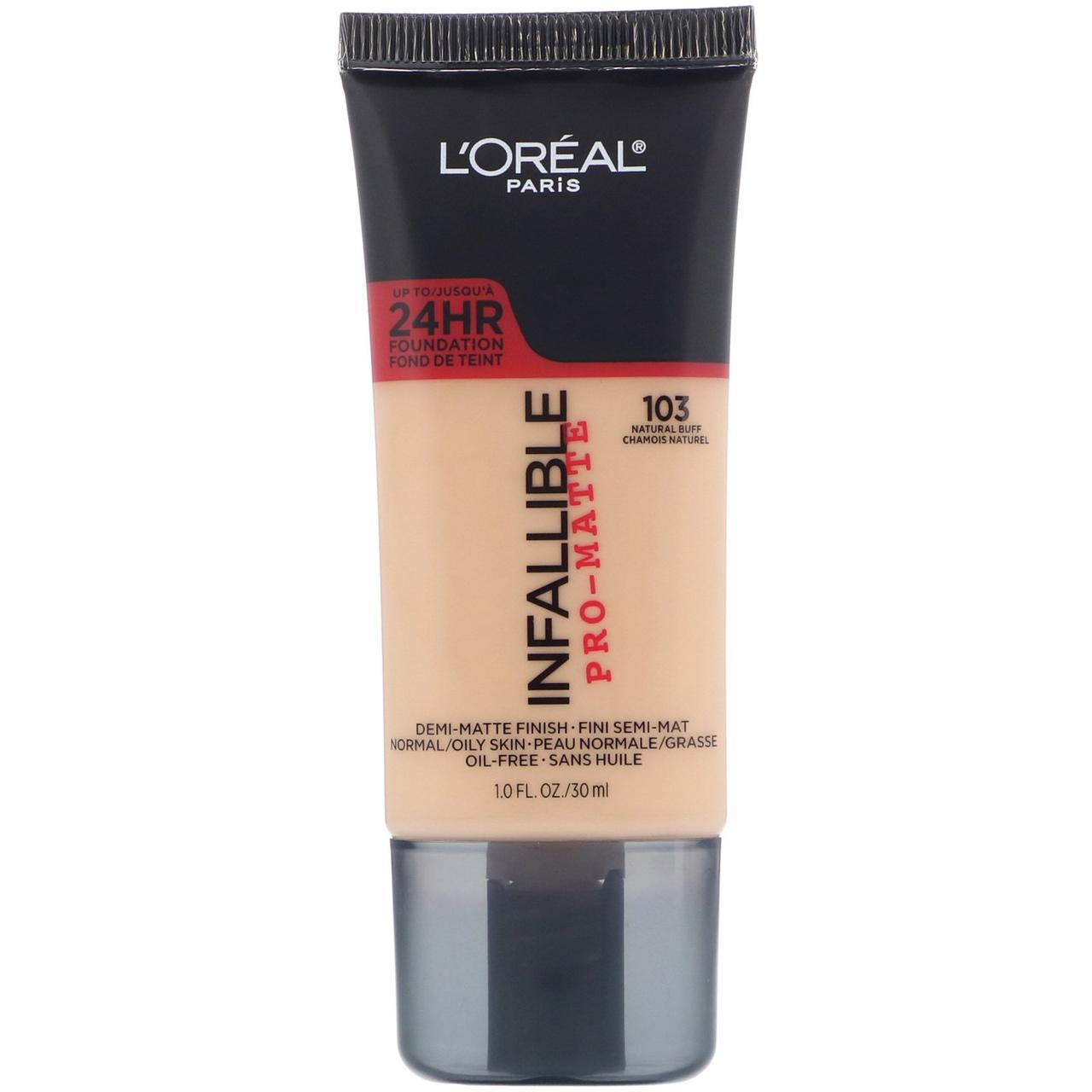 

L'Oreal, Тональная основа Infallible Pro-Matte, оттенок Natural Buff 103, 30 мл