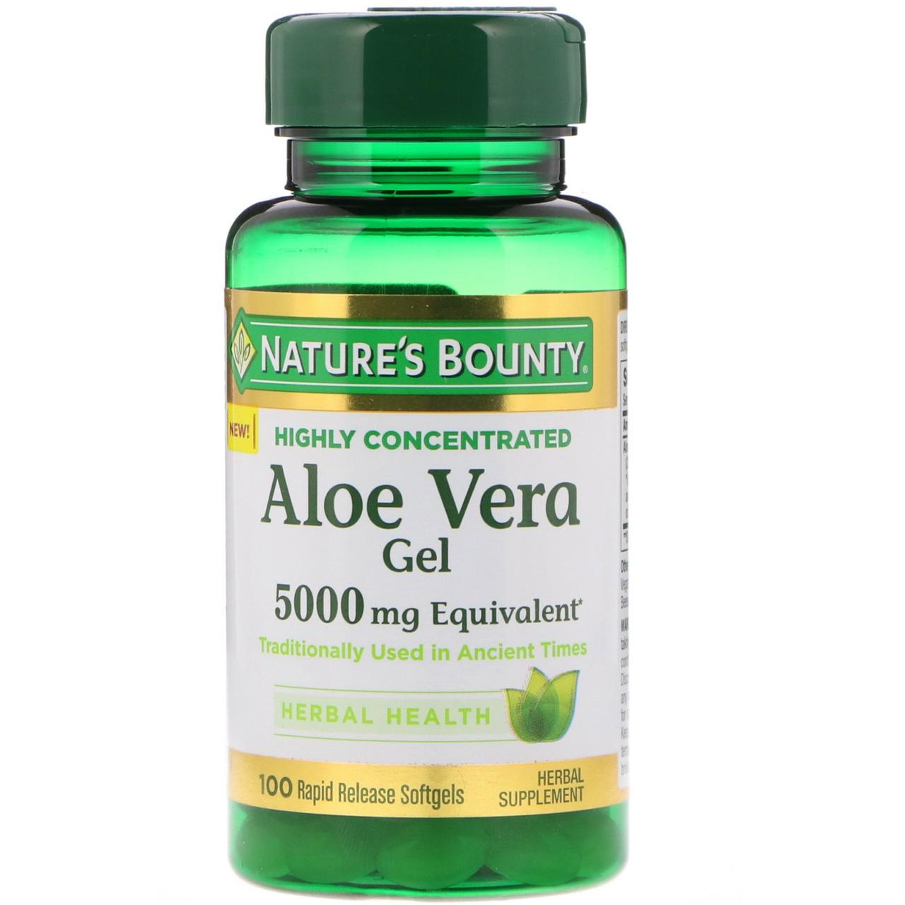 

Nature's Bounty, Aloe Vera Gel, 5,000 mg Equivalent, 100 Rapid Release Softgels