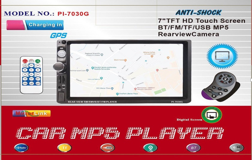 

Автомагнитола 2Din PI-7030G экран 7'' Bluetooth, USB с навигатором GPS