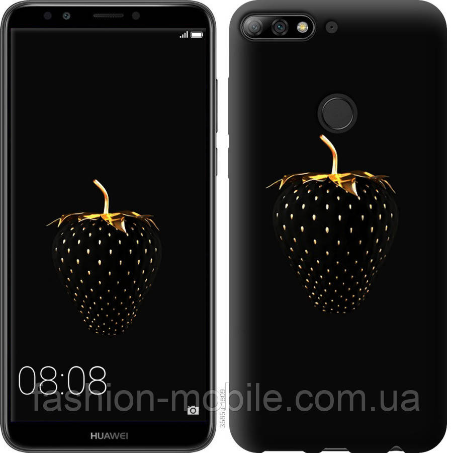 

Чехол на Huawei Y7 Prime 2018 Черная клубника "3585u-1509-4074", Черный