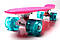 Скейт Пенні борд для дівчаток рожевий світяться колеса бірюзові, фото 3