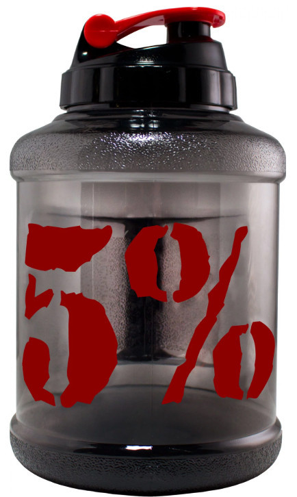 

Бутылка Для Воды Gallon Hydrator Rich Piana 5% Nutrition (2200 мл.) - Чёрно Красная