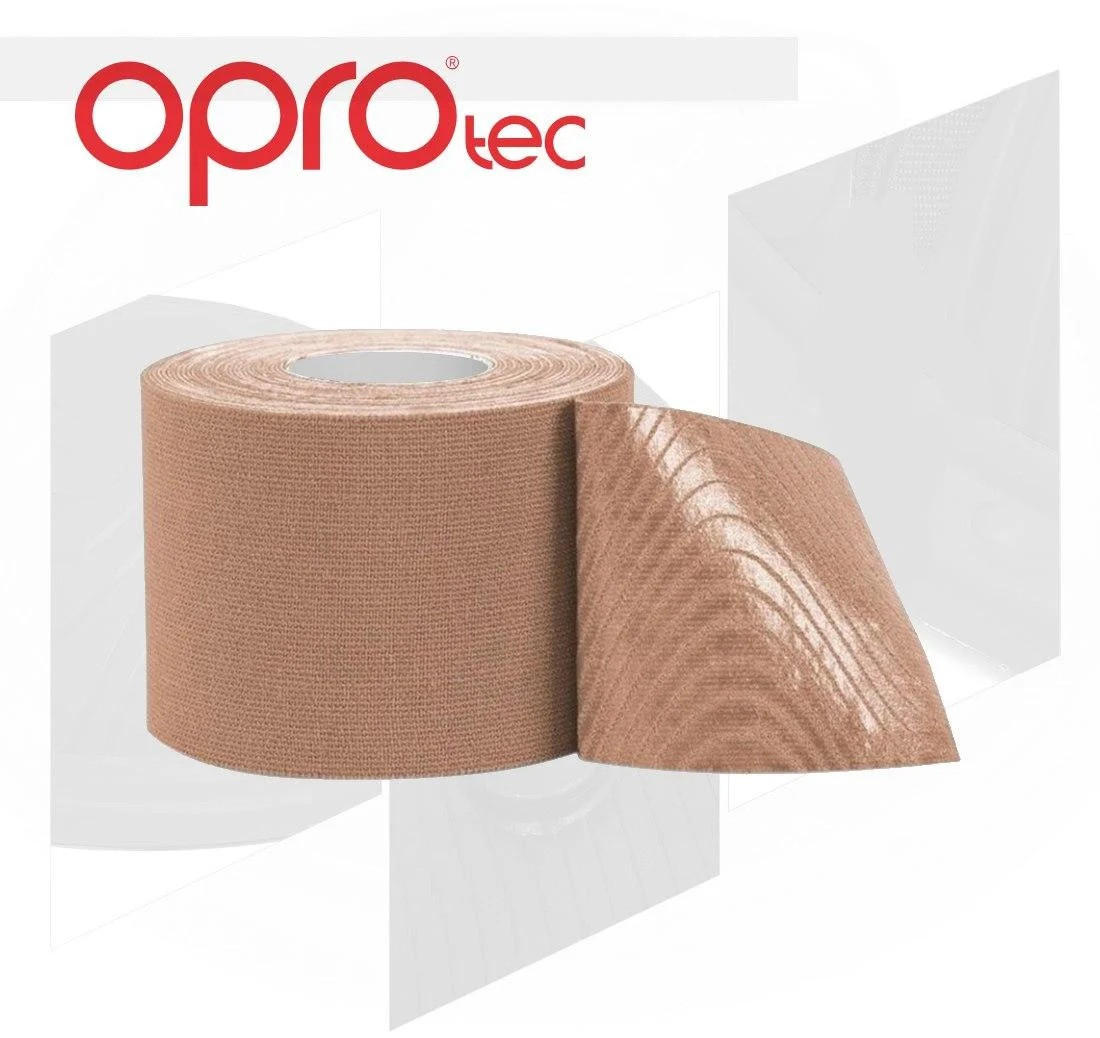 

Кинезио тейп (Кинезиологический тейп) OPROtec Kinesiology Tape Baige 5cм*5м (TEC57544)