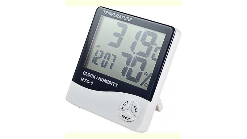 Цифровой термометр гигрометр AIRO HTC-1 часы будильник (14178)