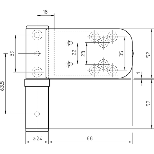 

Петля SW SIKU K3235 (22-26мм), антрацит RAL 7016