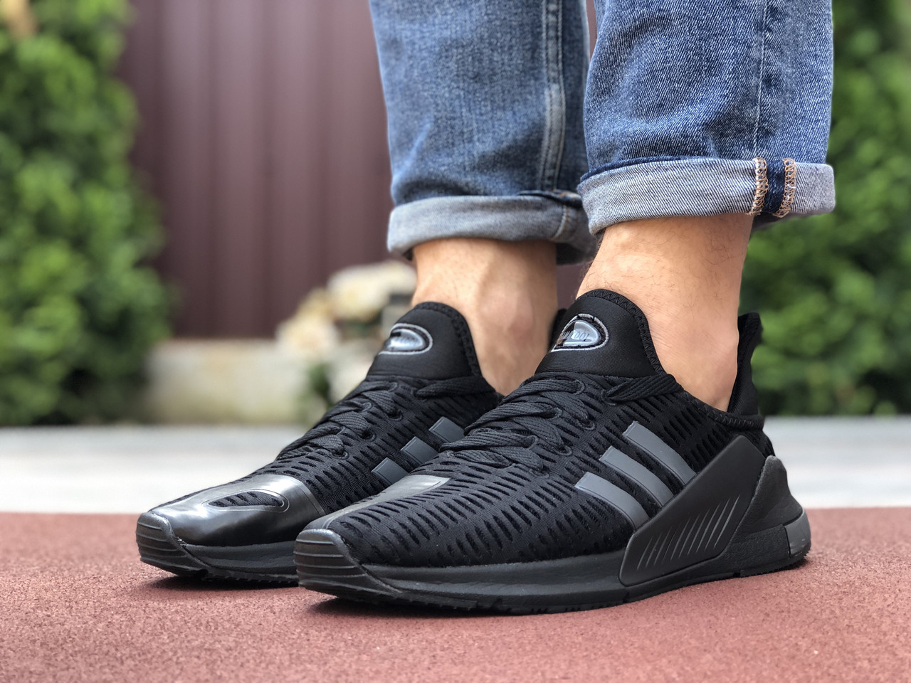 

Кроссовки мужские Adidas Clima Cool черные с серым (Реплика), Черный