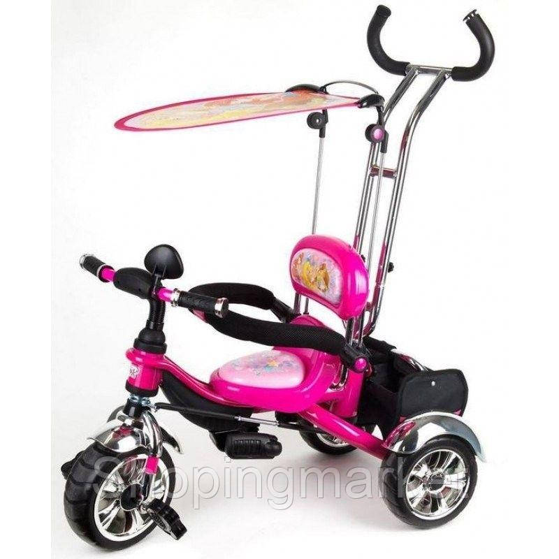 Велосипед с ручкой до 5 лет. Трехколесный велосипед Zilmer с ручкой. Трехколесный велосипед Маша и медведь. Велосипед 3-х колесный с ручкой розовый Винкс. Велосипед детский Винкс розовый.