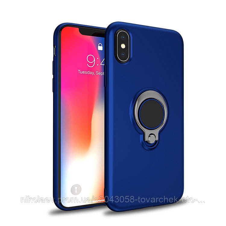 

TPU+PC чехол Deen с креплением под магнитный держатель для Apple iPhone XS Max (6.5"), Синий