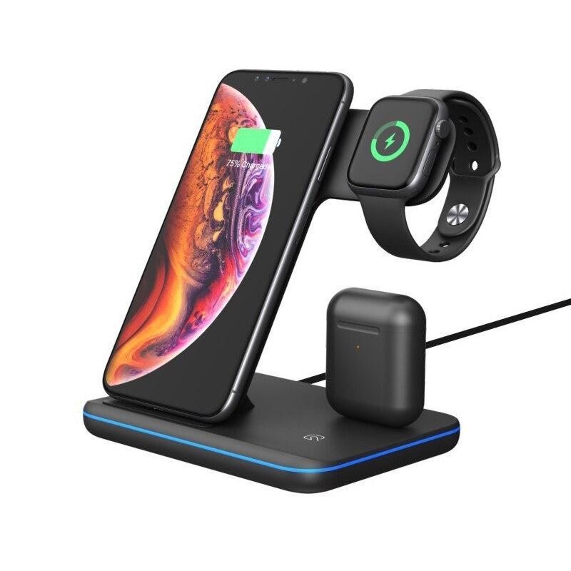 

Беспроводное зарядное устройство AirPower Wireless Charger 3 в 1 с технологией QI для iPhone, Apple Watch