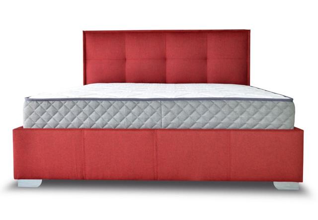 Кровать Квадро в тканевой обивке цвет красный 2