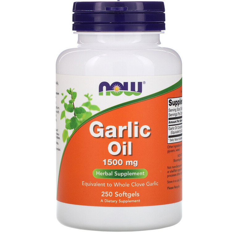 

Чесночное масло NOW Foods "Garlic Oil" 1500 мг (250 гелевых капсул)