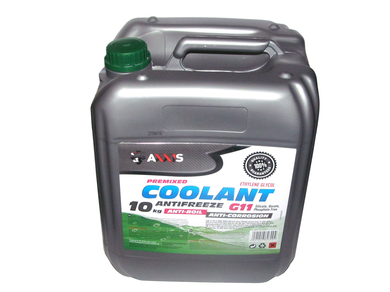 

Антифриз GREEN G11 Сoolant <AXXIS> (зеленый) (Канистра 10кг) 48021029826