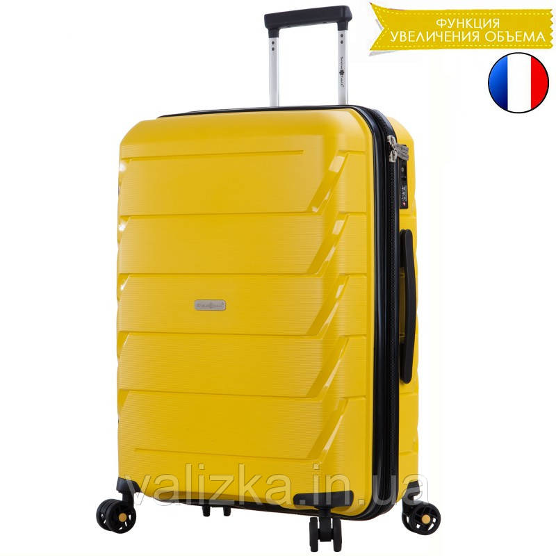 пластиковый чемодан из полипропилена желтый Snowball 92803 Франция