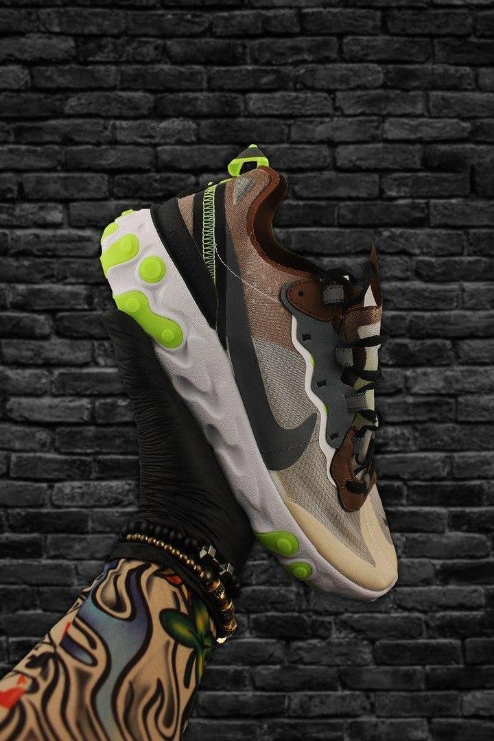 

Мужские кроссовки Nike React Element 87 Gray Brown Green 41