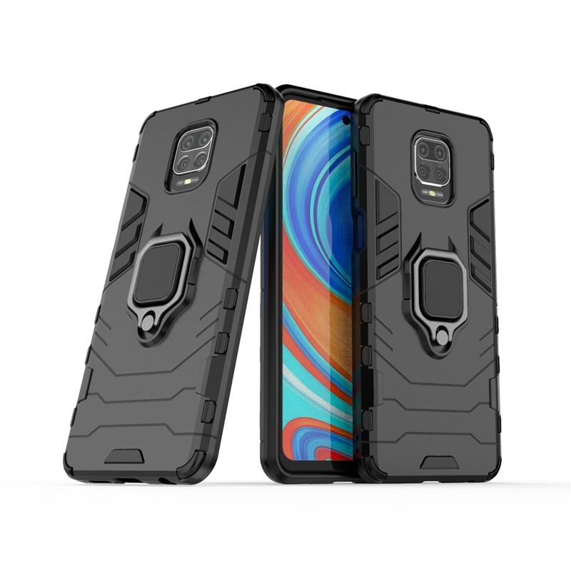 

Чехол Ring case для Xiaomi Redmi Note 9 Pro Max бронированный бампер с кольцом черный