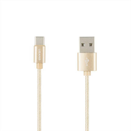 Кабель USB-Type-C Usams US-SJ030 Braided Wire U-Knit 1m Gold, фото 2