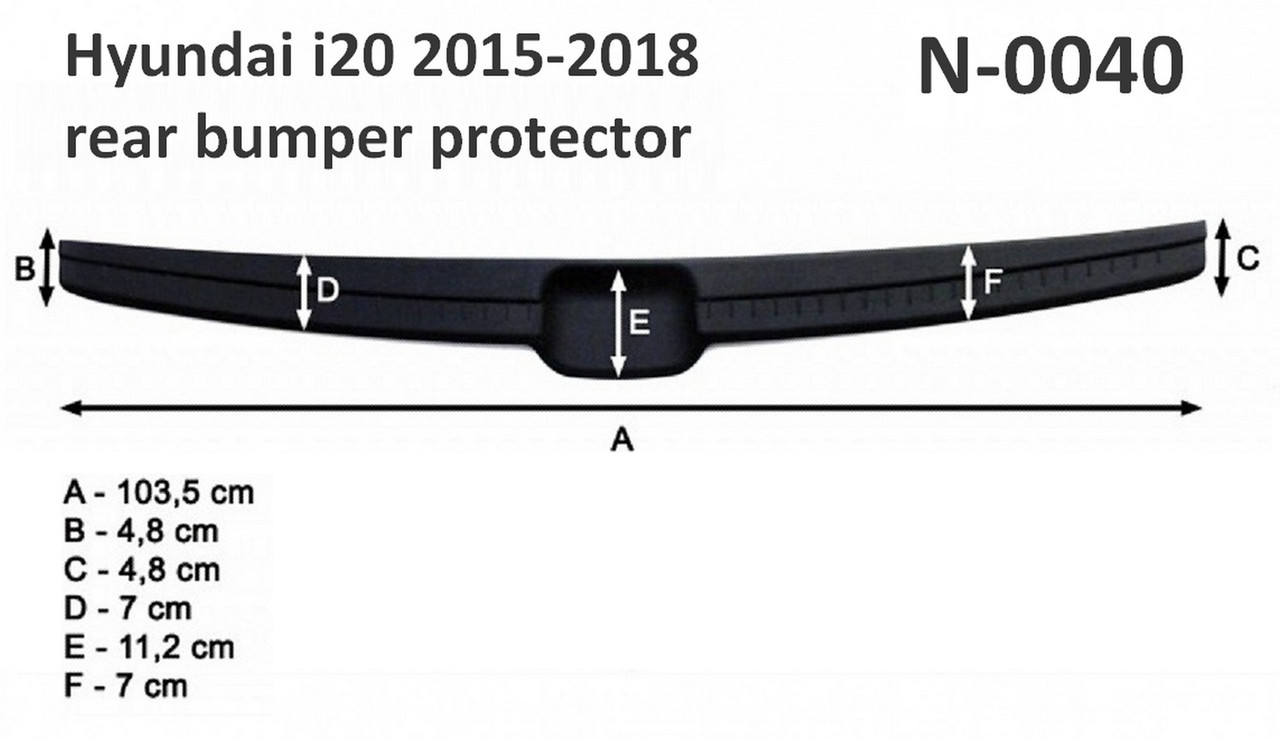 Пластикова захисна накладка на задній бампер для Hyundai i20 Mk2 до-рестайлінг 2014-2018, фото 3