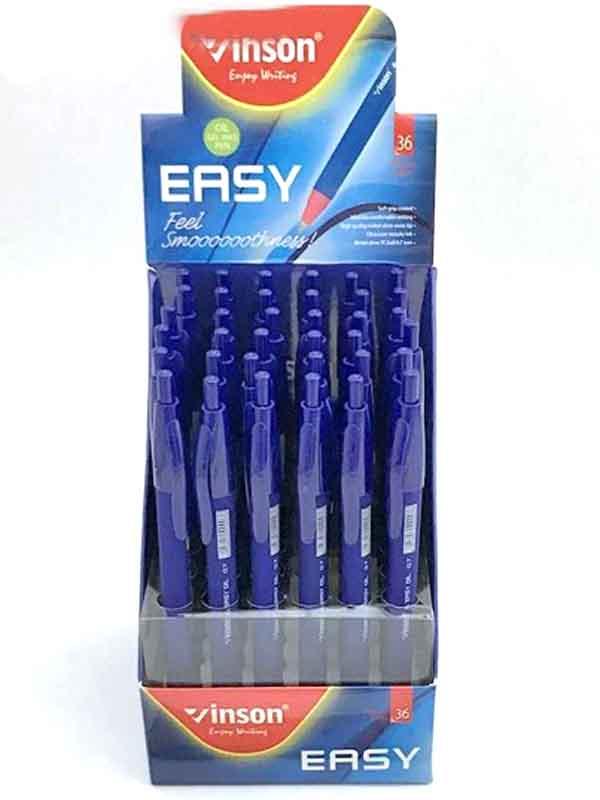 

Ручка шариковая масляная синяя Vinson Easy feel smoothness Q7 (36шт)