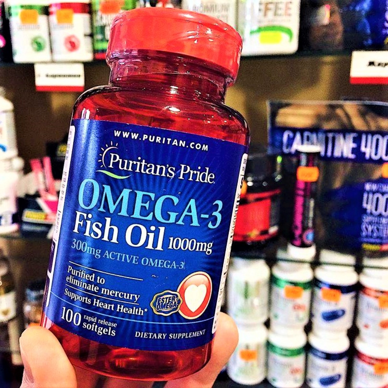 

Омега-3 Puritan's Pride Omega-3 Fish Oil 1000 mg 100 soft Пуритан прайд рыбий жир 1000 мг для сердца и сосудов